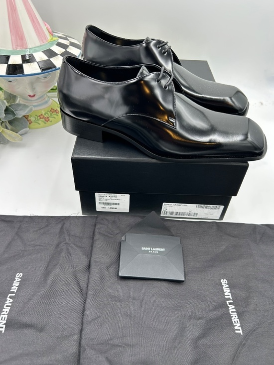 Men’s Saint Laurent JEAN Leather Derby Shoes. Size 42/9 US. Made in Italy. main image 5